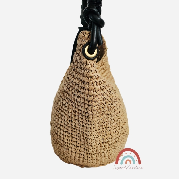 New! Madewell The Camren Mini Bag in Crochet Straw Leather Trim NWOT - Picture 7 of 13